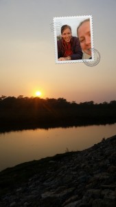 Solnedgang i Chitwan.